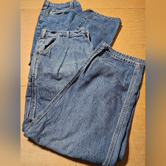 Lot of 2 Carhartt Blue Jeans Men's 36x30 Original Fit & Carpenter RN# 14806 Read - Picture 1 of 16